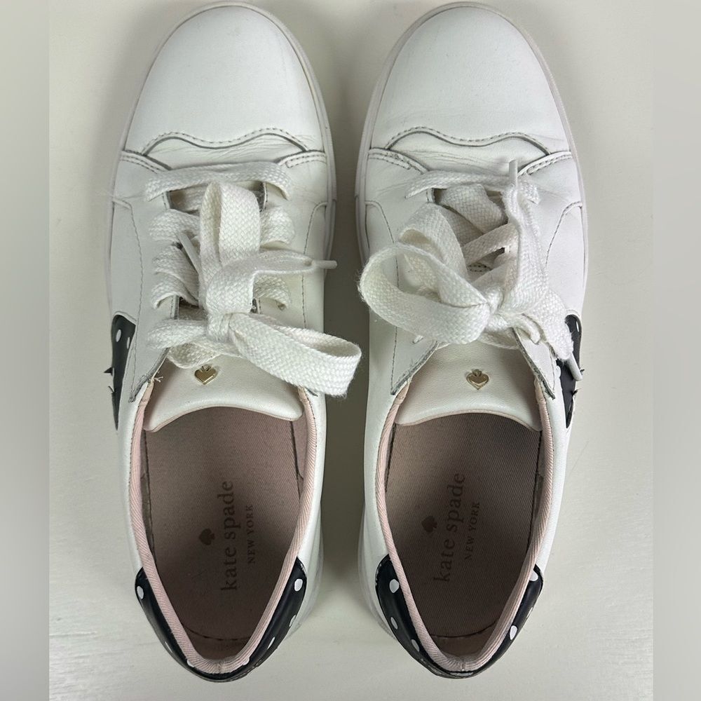 Kate Spade Fez Black White Polka Dot Sneakers Size 9 - Picture 6 of 7